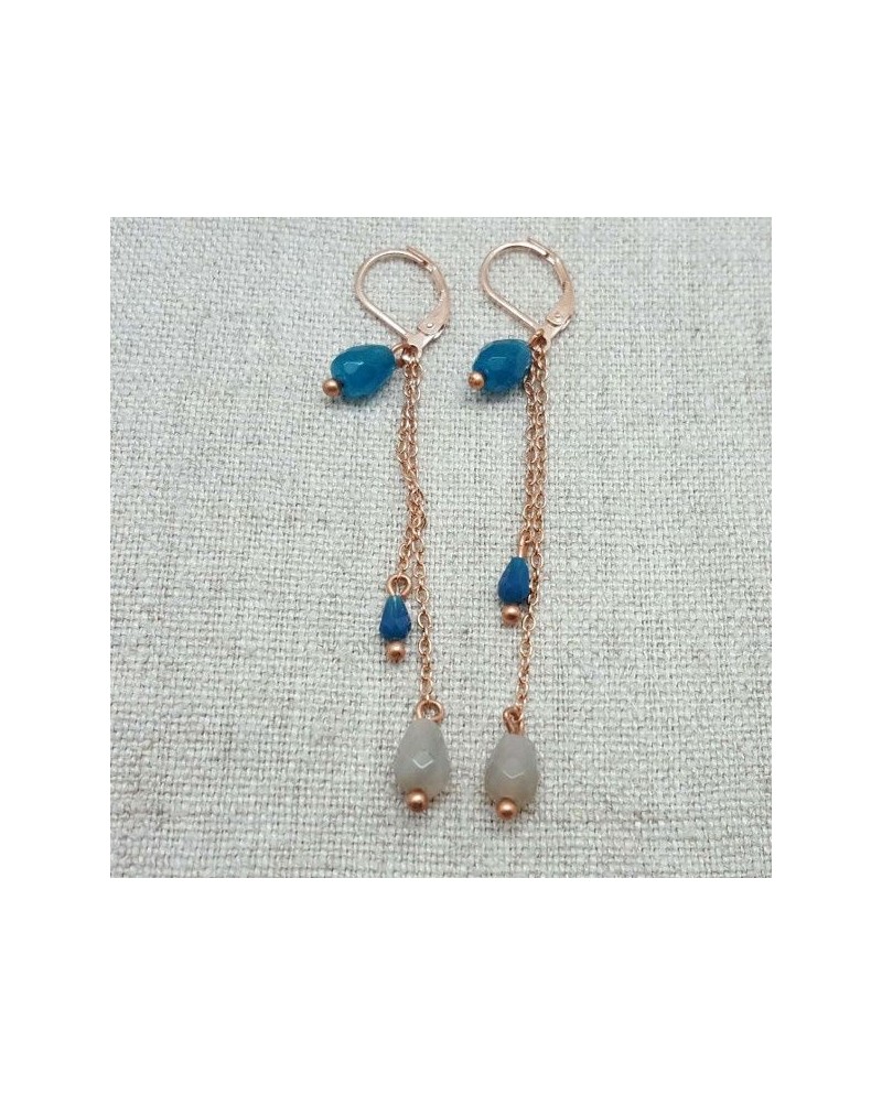 Boucles d'oreilles pendantes Plaqué Or rose