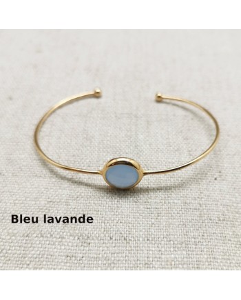 Jonc plaqué Or avec une pierre sertie