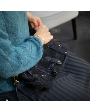 Sac simili cuir pailleté 2 souflets