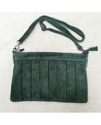 Sac rectangulaire bandoulière croute de cuir