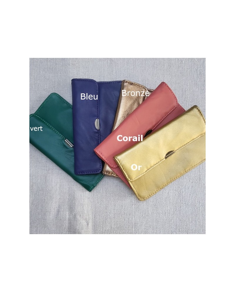 Porte monnaie et carte uni cuir