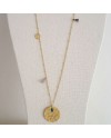 Sautoir Plaqué Or médaille martelé