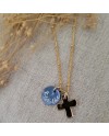 Collier croix argent sur chaîne fine argent