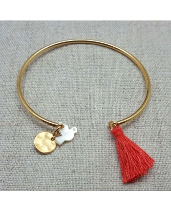 Jonc religieux Argent ou plaqué Or  Pompon