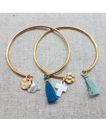 Jonc religieux Argent ou plaqué Or  Pompon