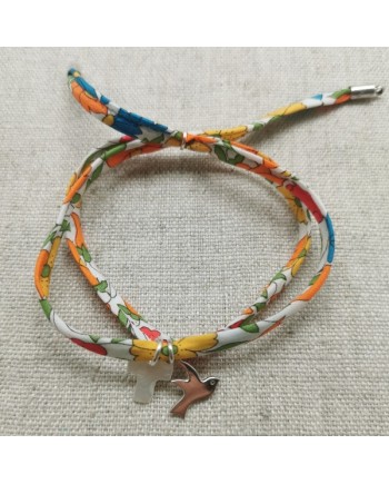 Bracelet religieux double tour liberty nacre et vierge colorée