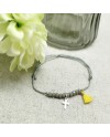 Bracelet dizainier croix argent et pompon