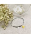 Bracelet dizainier croix argent et pompon