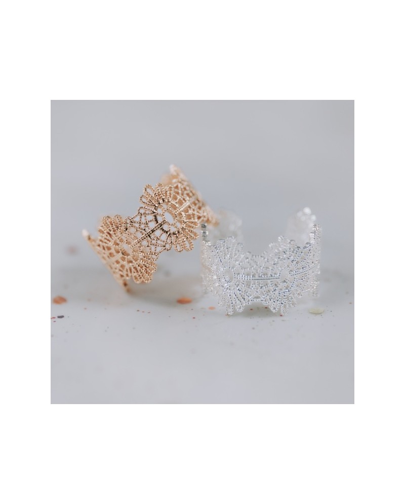 Bague dentelle Argent ou Plaqué Or