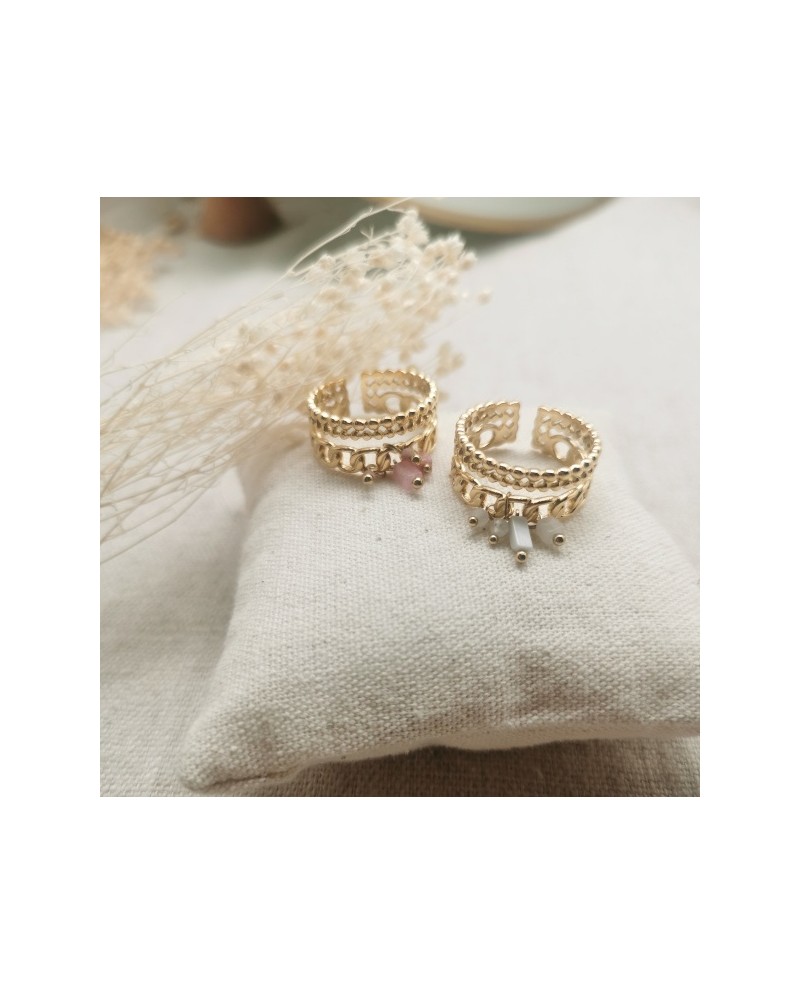 Bague feuille Ginkgo Plaqué Or ou Argent