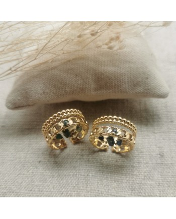 Bague feuille Ginkgo Plaqué Or ou Argent