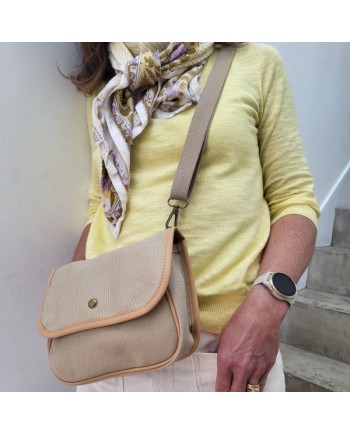 sac bandoulière en lin trois coloris