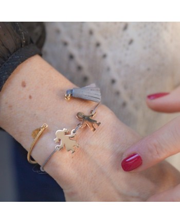 Bracelet personnage "Les ribambelles" argent ou plaqué Or