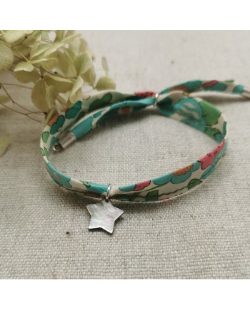 Bracelet liberty breloque nacre etoile