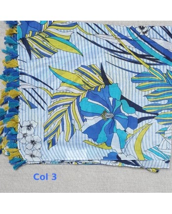 foulard imprimé fleuri