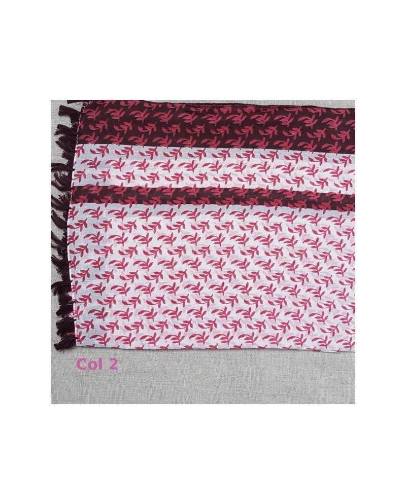 Foulard coton imprimé coloris rose