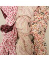 Foulard coton imprimé coloris rose