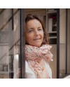 Foulard coton imprimé coloris rose