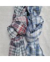 Foulard coton imprimé carreaux