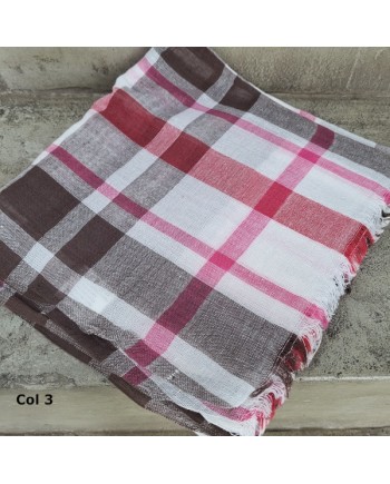 Foulard coton imprimé carreaux