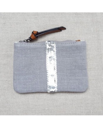 Porte monnaie lin et pailletes