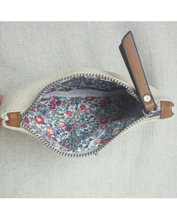 Porte monnaie lin et pailletes