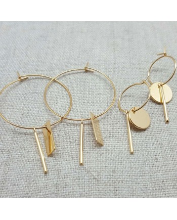 Boucles d'oreilles créole avec motifs géométriques