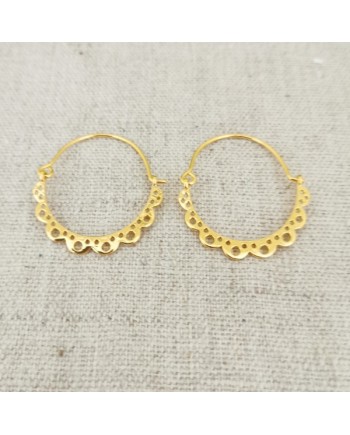 Boucles d'oreilles créole avec motifs géométriques