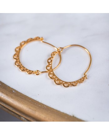 Boucles d'oreilles créole avec motifs géométriques