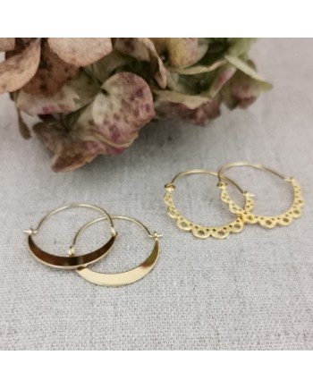 Boucles d'oreilles créole avec motifs géométriques