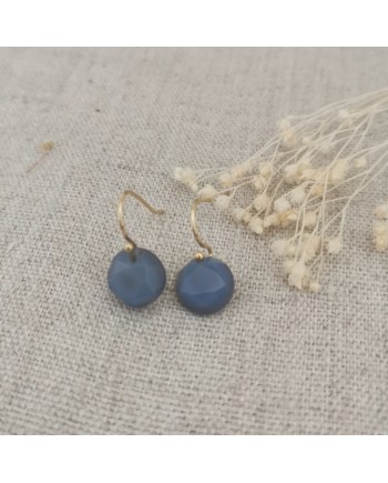 Boucle d'oreille dormeuse pierre de couleur