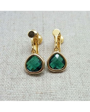 Boucles d'oreilles dormeuse pierre de couleur