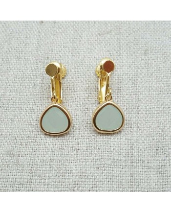 Boucles d'oreilles dormeuse pierre de couleur