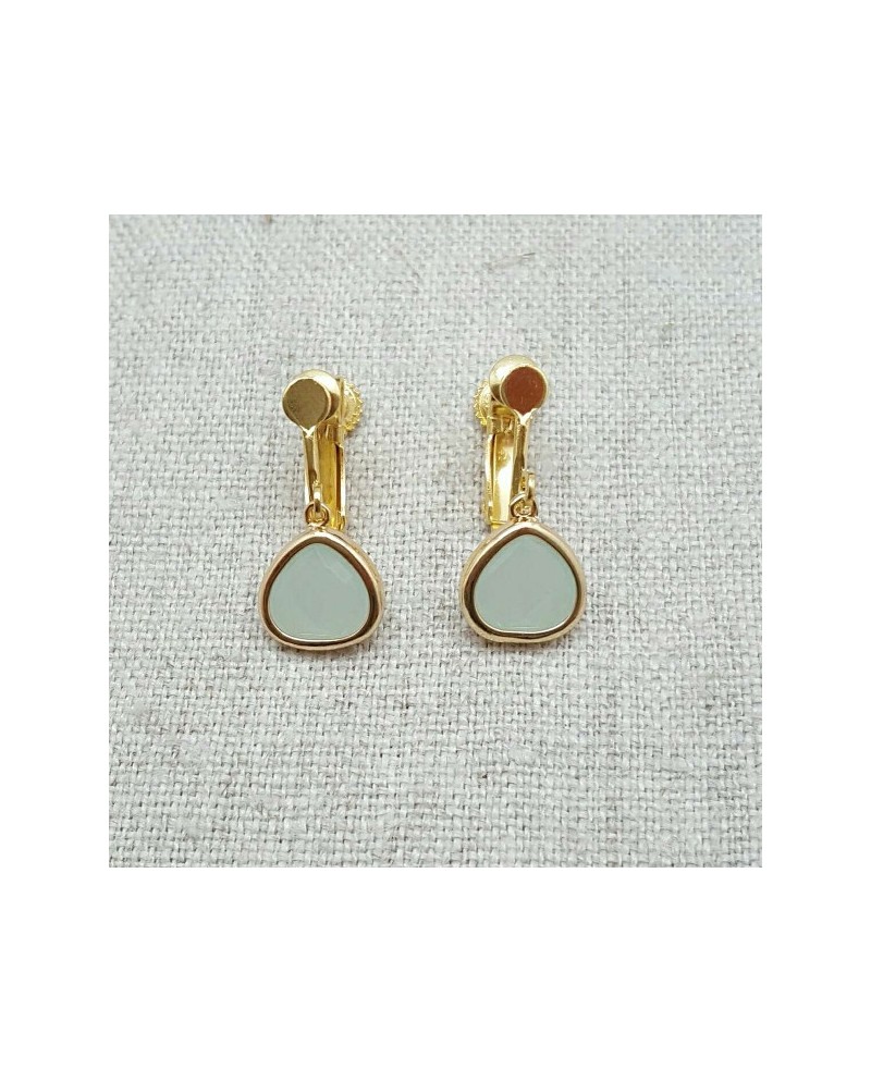 Boucles d'oreilles dormeuse pierre de couleur