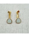 Boucles d'oreilles dormeuse pierre de couleur