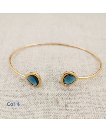 Bracelet jonc ouvert pierre colorés