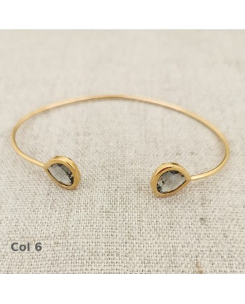 Bracelet jonc ouvert pierre colorés