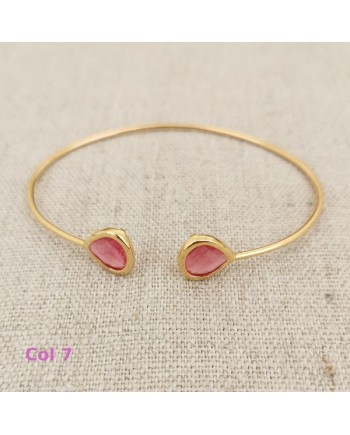 Bracelet jonc ouvert pierre colorés