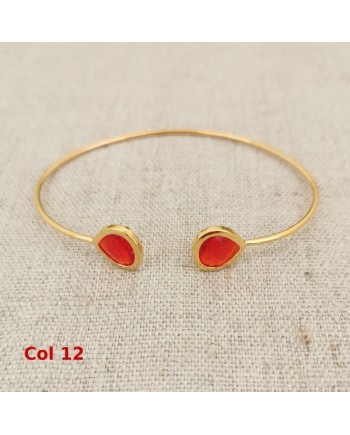 Bracelet jonc ouvert pierre colorés