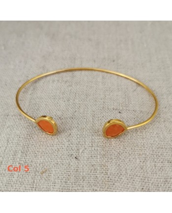 Bracelet jonc ouvert pierre colorés