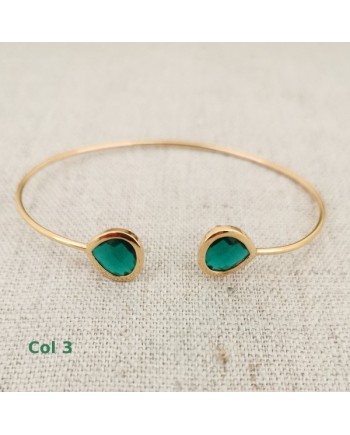 Bracelet jonc ouvert pierre colorés