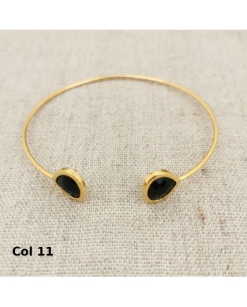 Bracelet jonc ouvert pierre colorés