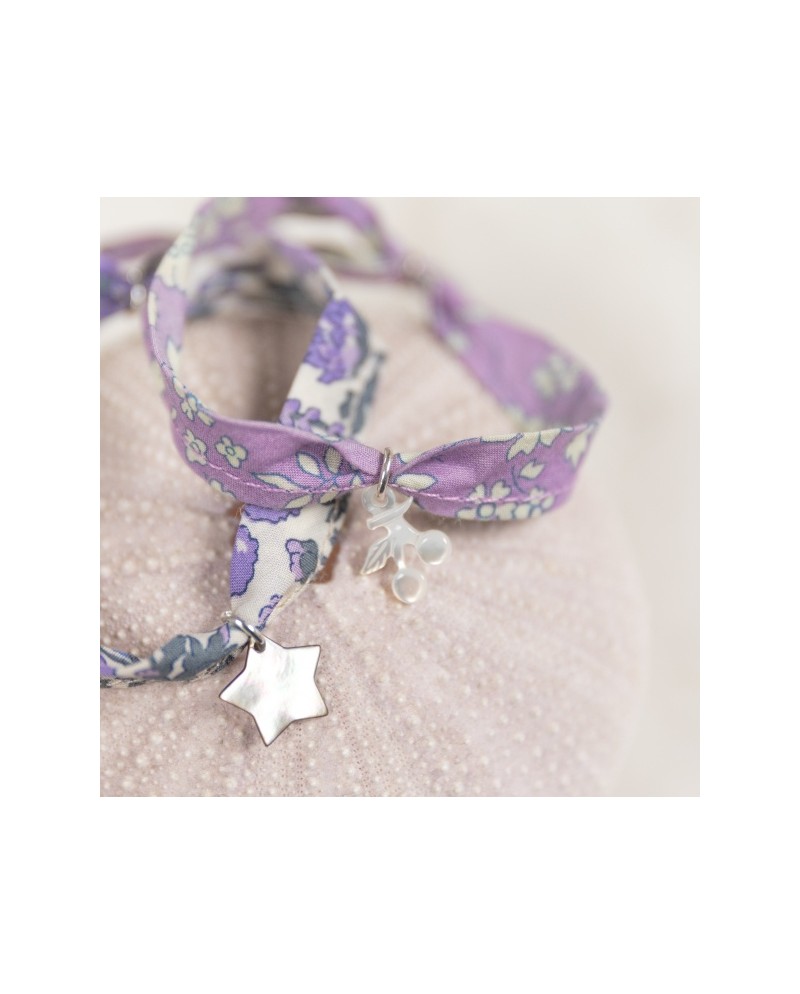 Bracelet liberty breloque nacre etoile