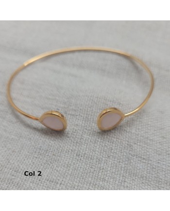 Bracelet jonc ouvert pierre colorés