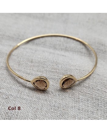 Bracelet jonc ouvert pierre colorés