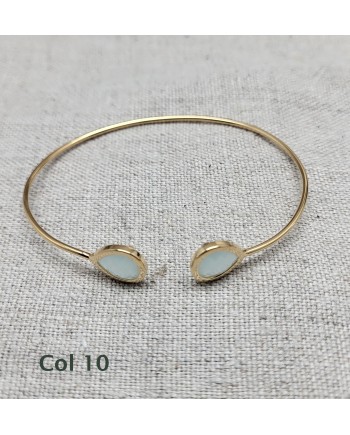 Bracelet jonc ouvert pierre colorés