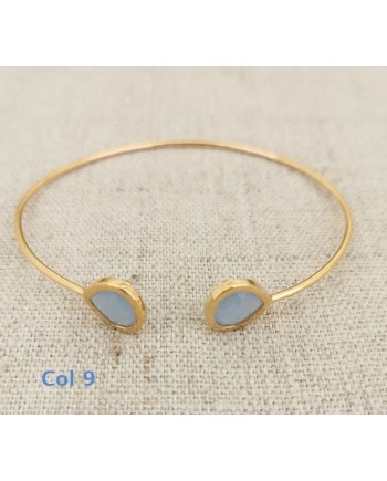 Bracelet jonc ouvert pierre colorés