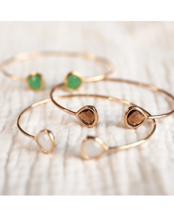 Bracelet jonc ouvert pierre colorés