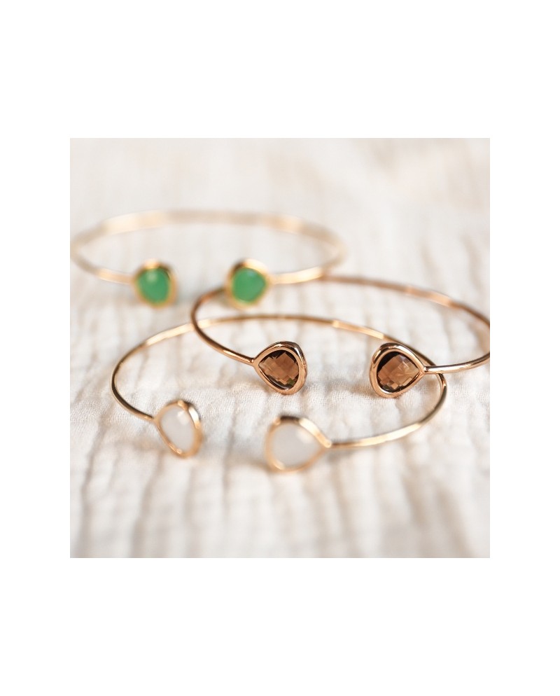 Bracelet jonc ouvert pierre colorés