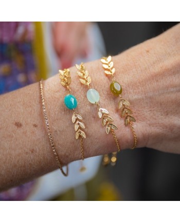 Bracelet chaîne pastilles plaqué Or breloque étoile